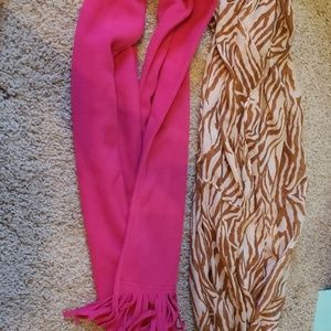 Zebra print and hot pink scarf